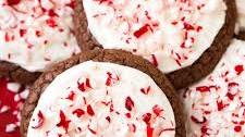 Frosted Peppermint Brownie Cookies