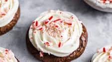 Frosted Peppermint Brownie Cookies