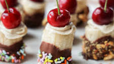 Frozen Banana split bites