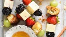 Fruit and Cheese Kabobs with Croissant Croutons