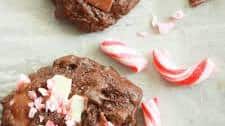 Fudgy Dark Chocolate Peppermint Cookies