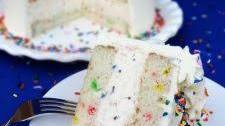 Funfetti Cake Batter Ice Cream Cake with Rainbow Chip Icing