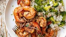 Garlic Butter Shrimp with Broccoli Rice