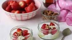 Greek Yogurt Dessert With Honey and Strawberries