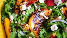 Grilled Peach and Arugula Salad with Blue Cheese