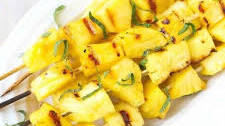 Grilled Pineapple Kabobs with Honey & Lime