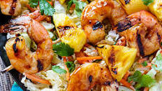 Grilled Teriyaki Shrimp Skewers with Asian Slaw