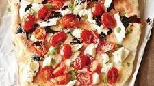 Grilled Tomato, Basil, and Mozzarella Flatbread