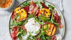 Grilled peaches with burrata