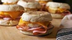 Ham, Egg, and Cheese Breakfast Sandwiches