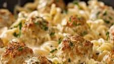 Herb-Cheese Turkey Meatballs with Noodles