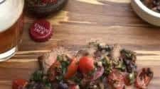 Herb-Crusted Flank Steak With Tomato-Olive Relish