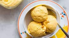 Homemade Mango Cheesecake Ice Cream