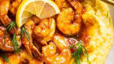 Honey Butter Cajun Shrimp with Smoked Gouda Grits