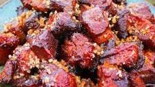 Honey Garlic Pork Belly Burnt Ends