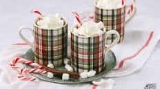 Hot Cocoa with Chocolate Dipped Peppermint Candy Canes