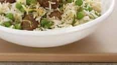 Lamb meatball & pea pilaf
