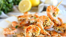 Lemon Garlic Grilled Shrimp Skewers