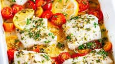 Lemon Herb Butter Baked Cod