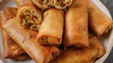 Lumpiang Gulay (Filipino Vegetable Spring Rolls) with Sweet Chili Pink Vinegar