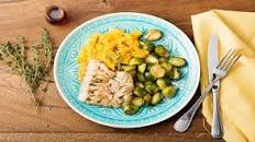 Maple-Balsamic Glazed Cod with Butternut Mash & Roasted Brussels Sprouts