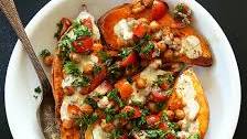 Mediterranean Baked Sweet Potatoes