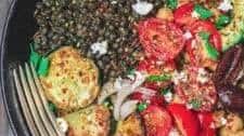 Mediterranean Style Grain Bowls Recipe with lentils and chickpeas
