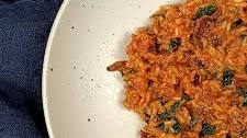 Mexican Brown Rice with Chorizo & Spinach