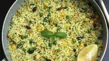 Mint lemon Rice with Raisins