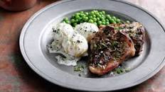 Minted lamb chops with hot potato salad