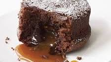 Molten Chocolate Cake with Caramel Filling