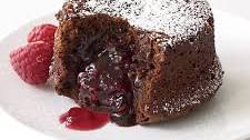 Molten Chocolate Cake with Raspberry Filling