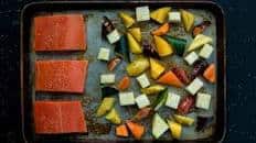 Mustard Maple Alaska Salmon with Roasted Vegetables