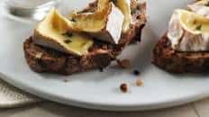 Nut Bread with Camembert au Gratin & Grilled Fruit Brochettes