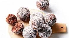 Nut-free cacao and coconut bliss balls