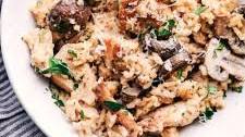 One Pot Creamy Parmesan Chicken with Mushroom Rice