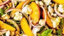 Peach Salad with Basil and Goat Cheese