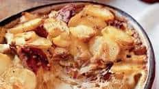 Peppered mackerel & potato bake