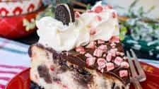 Peppermint Oreo Swirl Cheesecake