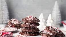 Peppermint Stuffed Chocolate Crinkle Cookies