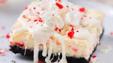 Peppermint White Chocolate Cheesecake Bars