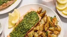 Pesto Salmon Sheet Pan Dinner