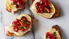Pomegranate, Cranberry & Brie Bruschetta