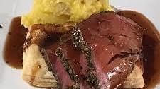 Provençal Herb-Crusted Beef Tenderloin with Puff Pastry and Red Wine Sauce