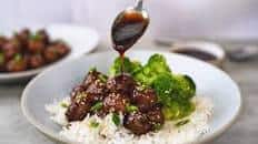 Quick Teriyaki Meatball Rice Bowl