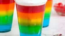 Rainbow Jell-O Cups