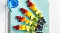 Rainbow fruit skewers