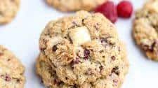 Raspberry White Chocolate Oatmeal Cookies