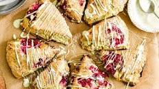 Raspberry & white chocolate scones