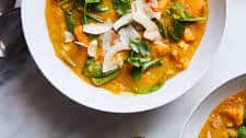 Red Curry Lentils With Sweet Potatoes and Spinach